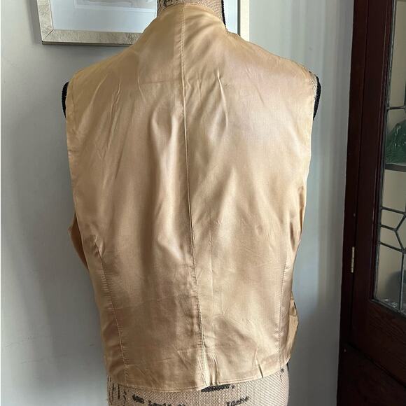 Vintage Brown Felt Suit Vest Size M Button Front Pockets Men Unisex Regency Goth - Picture 2 of 16